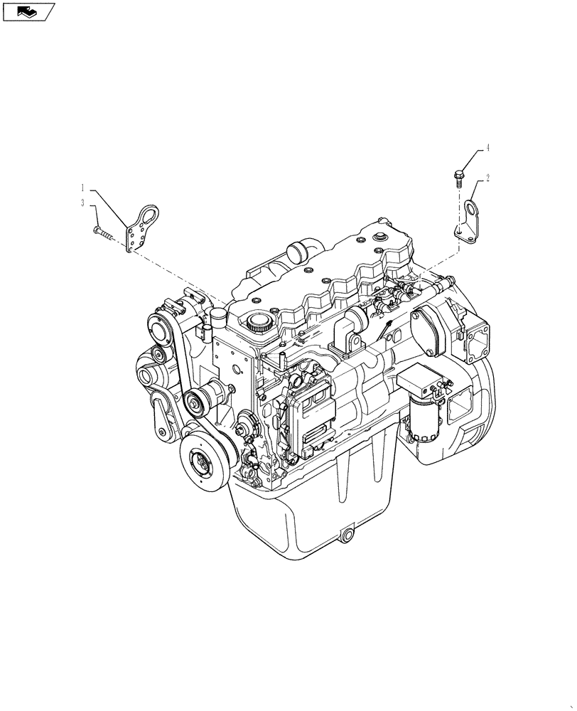 Схема запчастей Case IH 3230 - (10.012.01) - ENGINE LIFT HOOKS (10) - ENGINE