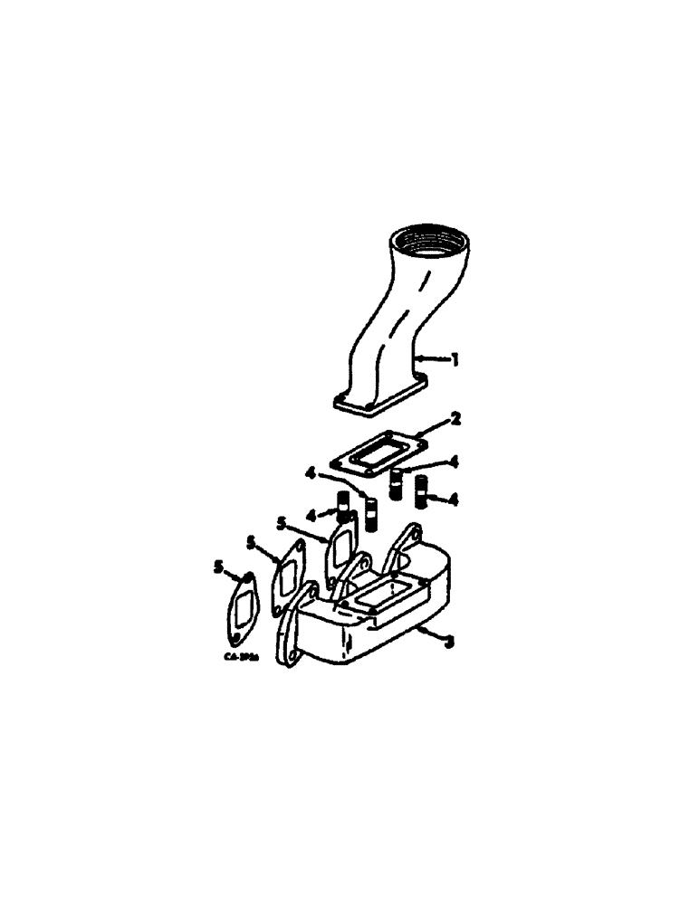 Схема запчастей Case IH D-179 - (A-31[A]) - EXHAUST MANIFOLD, VERTICAL 454 AND 464 TRACTORS 