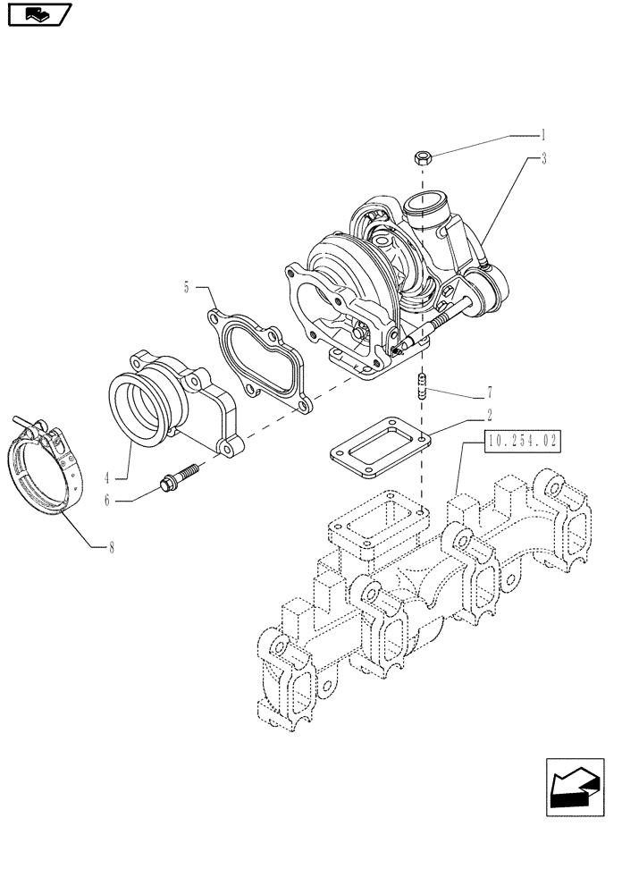 Схема запчастей Case IH P70 - (10.250.01) - TURBOCHARGER (10) - ENGINE