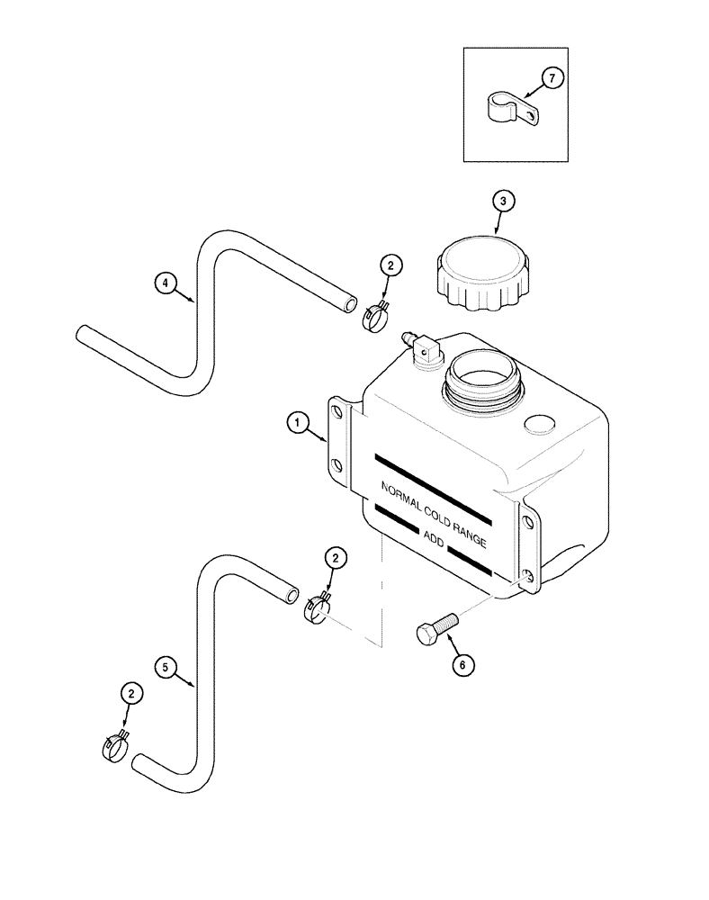 Схема запчастей Case IH C60 - (02-05) - COOLANT RECOVERY SYSTEM (02) - ENGINE