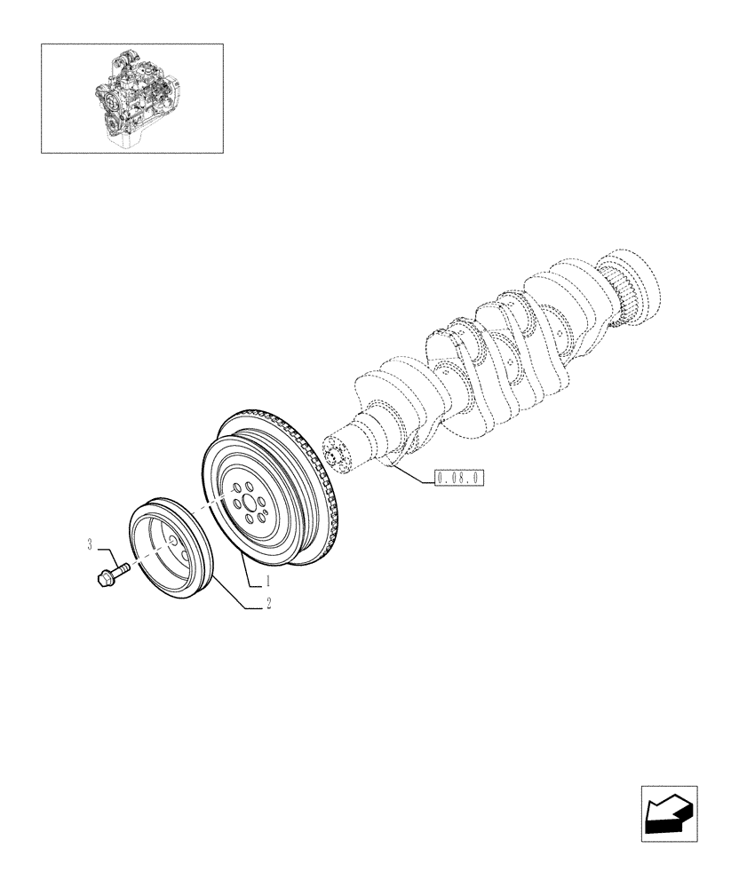 Схема запчастей Case IH F4BE0484C D601 - (0.08.4[01]) - PULLEY - CRANKSHAFT 