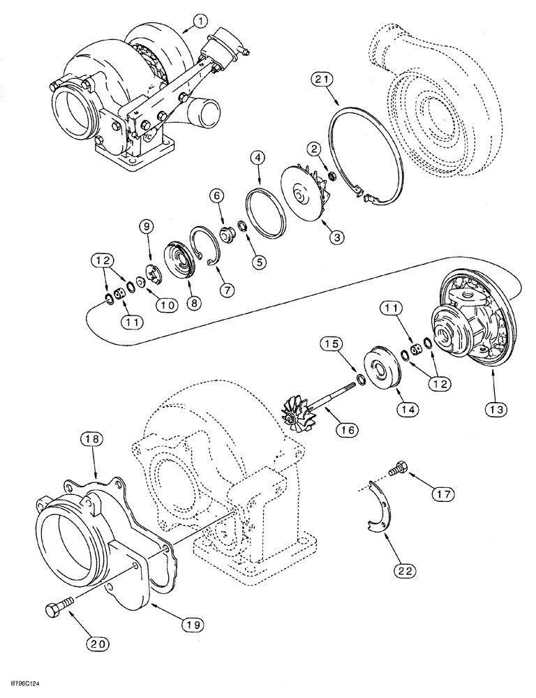 Схема запчастей Case IH 6831T - (02-030) - TURBOCHARGER ASSEMBLY, 6T-830 EMISSIONS CERTIFIED ENGINE 