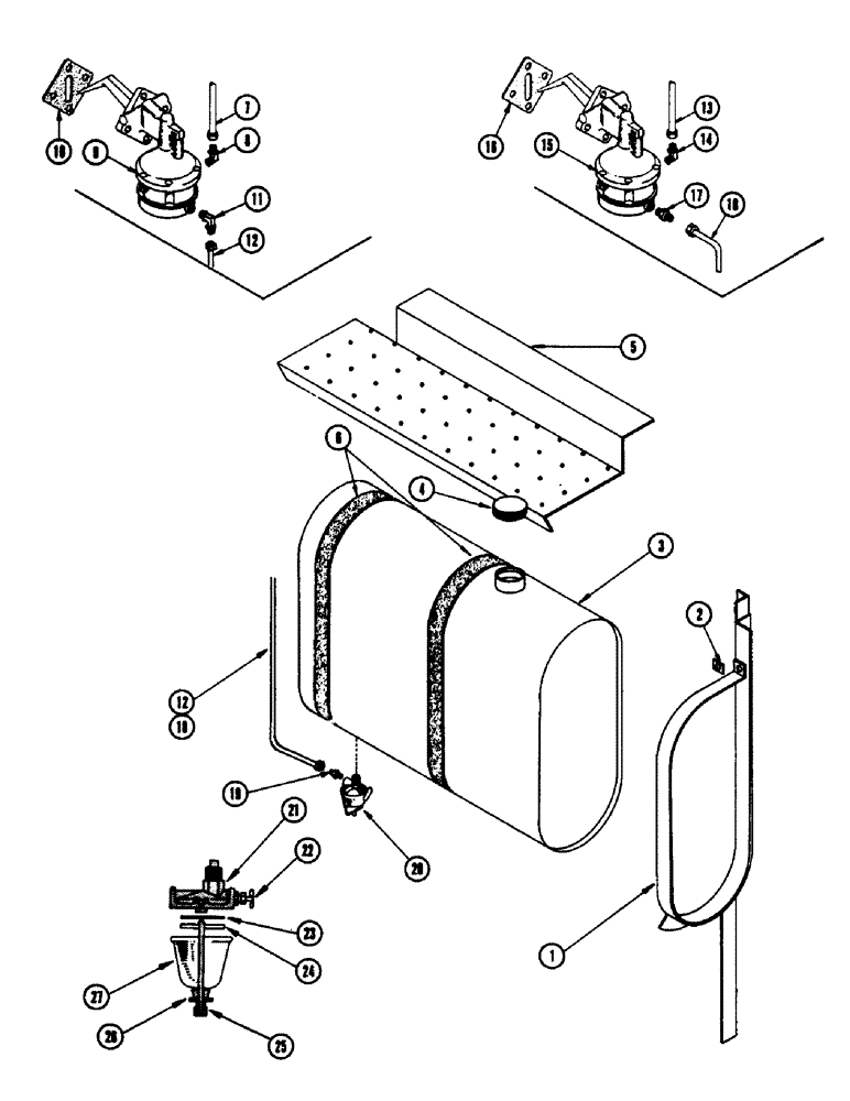 Схема запчастей Case IH 1060 - (336) - FUEL TANK, GASOLINE, CHRYSLER H-318 AND LH-318 ENGINES (10) - ENGINE