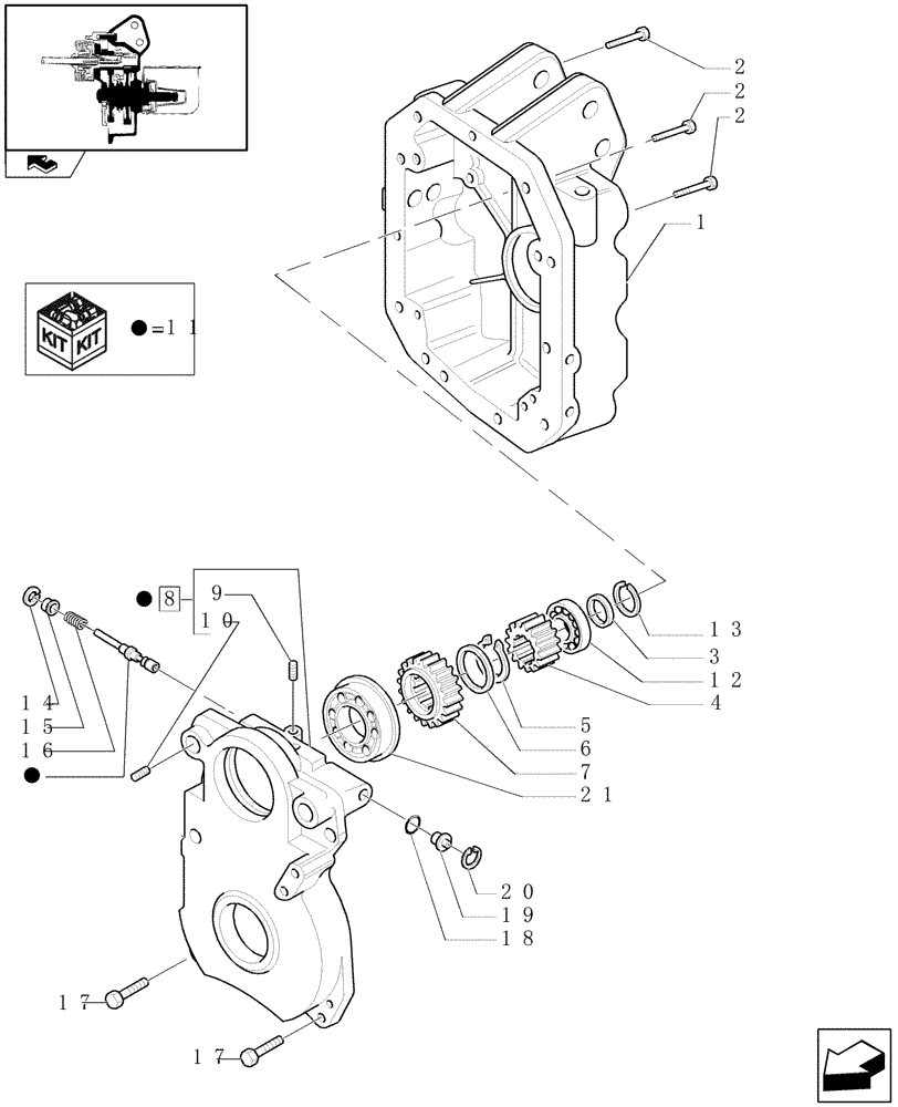 Схема запчастей Case IH PUMA 125 - (1.80.1/01[01]) - POWER TAKE-OFF 540/1000 RPM WITH REVERSABLE SHAFT - CASING, GEARS AND SUPPORT (VAR.330800) (07) - HYDRAULIC SYSTEM