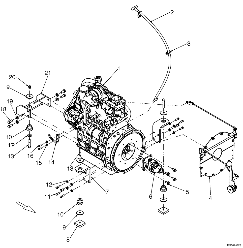 Схема запчастей Case IH 410 - (02-06) - ENGINE - MOUNTING (02) - ENGINE