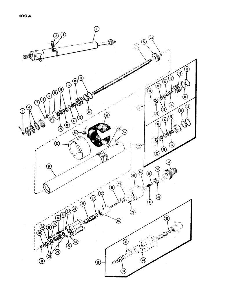 Схема запчастей Case IH 830-SERIES - (109A) - A34791 POWER STEERING CYLINDER, 4 WHEEL, WESTERN, 730 GROVE, 1ST USED TRAC. S/N 8289220 (05) - STEERING