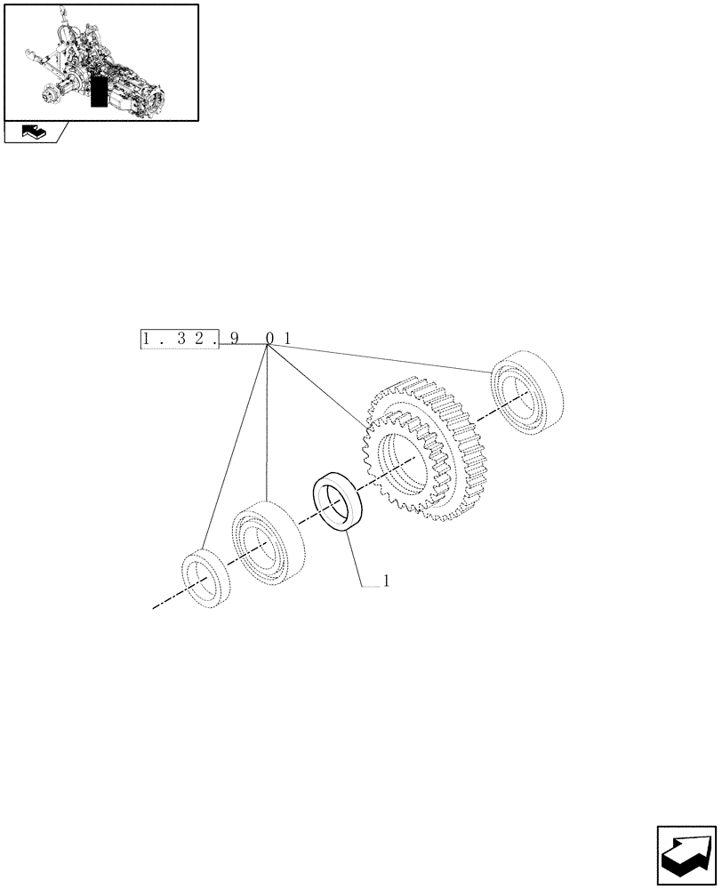 Схема запчастей Case IH PUMA 140 - (1.32.9[02]) - PUMPS FOR HYDRAULIC SYSTEM AND LIFT - ADJUSTMENT SHIMS (03) - TRANSMISSION