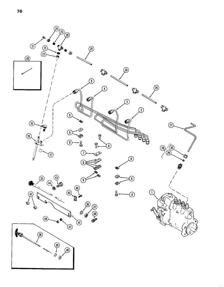 Схема запчастей Case IH 870 - (076) - FUEL INJECTION SYSTEM, (336B) DIESEL ENGINE (03) - FUEL SYSTEM