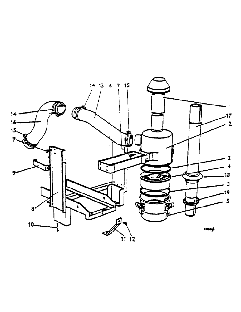 Схема запчастей Case IH 1200 - (020) - AIR CLEANER (01) - ENGINE