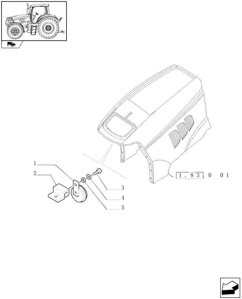 Схема запчастей Case IH PUMA 155 - (1.76.0[01]) - HORN (06) - ELECTRICAL SYSTEMS