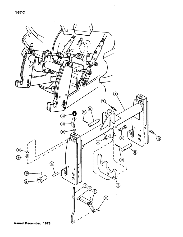 Схема запчастей Case IH 1170 - (167C) - QUICK HITCH COUPLER (09) - CHASSIS/ATTACHMENTS