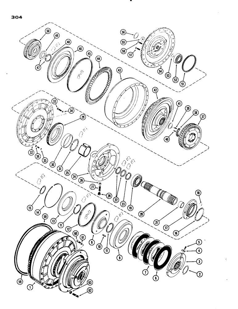 Схема запчастей Case IH 830-SERIES - (304) - TORQUE CONVERTER, CASE-O-MATIC DRIVE (06) - POWER TRAIN