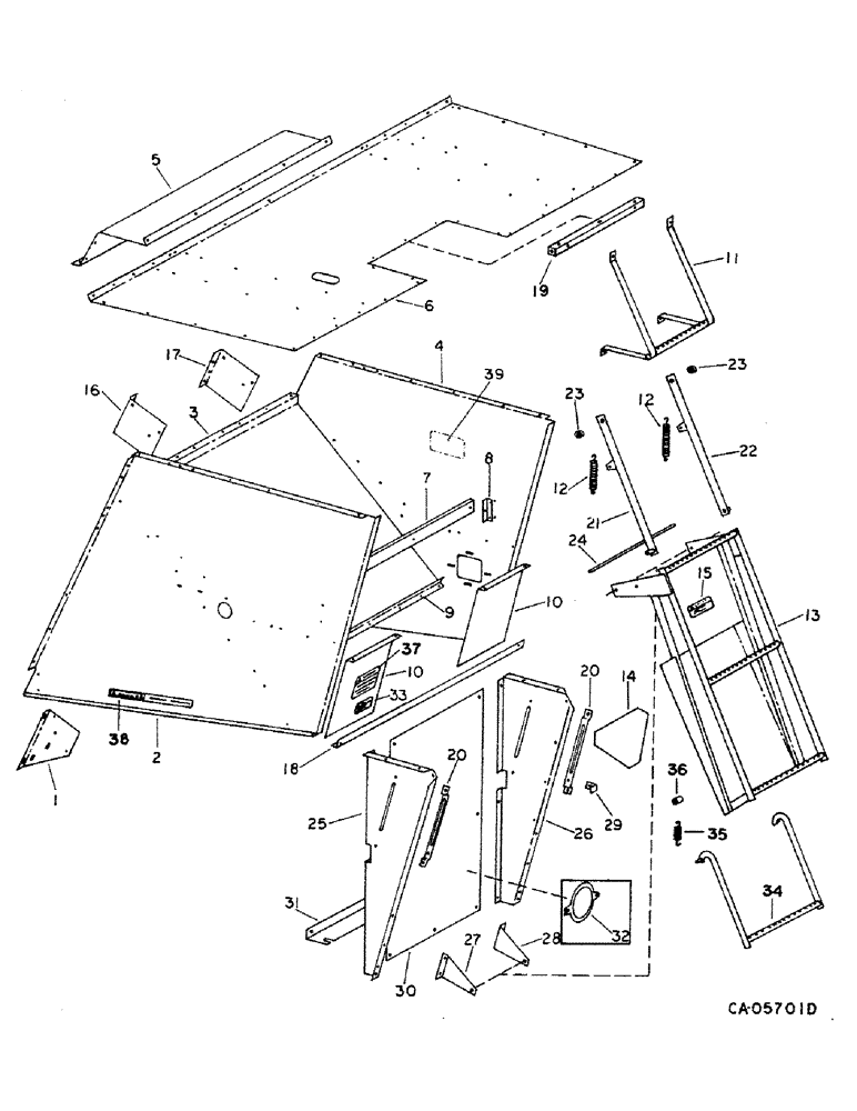 Схема запчастей Case IH 1460 - (20-05) - SEPARATOR, SEPARATOR HOOD AND SERVICE LADDER, S/N 2830 AND ABOVE Separation