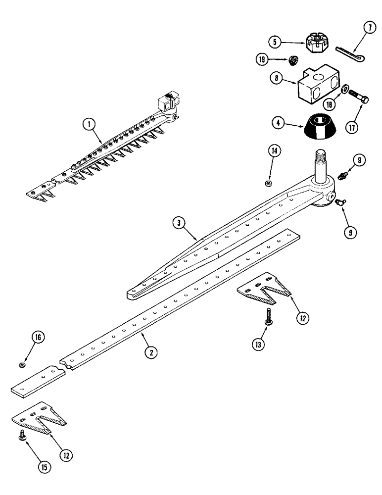 Схема запчастей Case IH 1020 - (9B-06) - KNIFE ASSEMBLY, 1.5 INCH - BOLTED, (TRW) (09) - CHASSIS/ATTACHMENTS