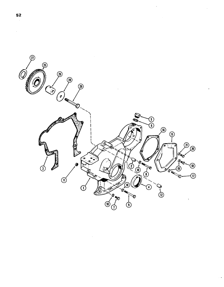 Схема запчастей Case IH 1270 - (052) - TIMING GEAR COVER AND IDLER GEAR, 451BDT, DIESEL ENGINE (03) - FUEL SYSTEM