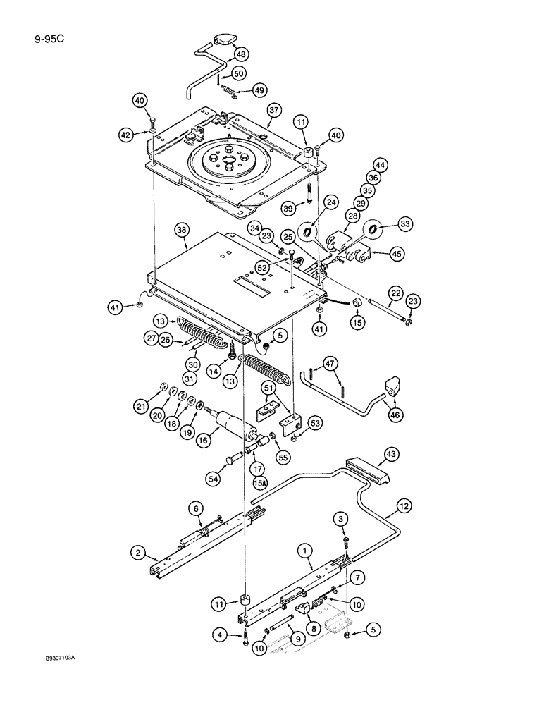Схема запчастей Case IH 7120 - (9-095C) - DELUXE AIR SUSPENSION SEAT, SWIVEL PLATE AND SLIDES (09) - CHASSIS/ATTACHMENTS