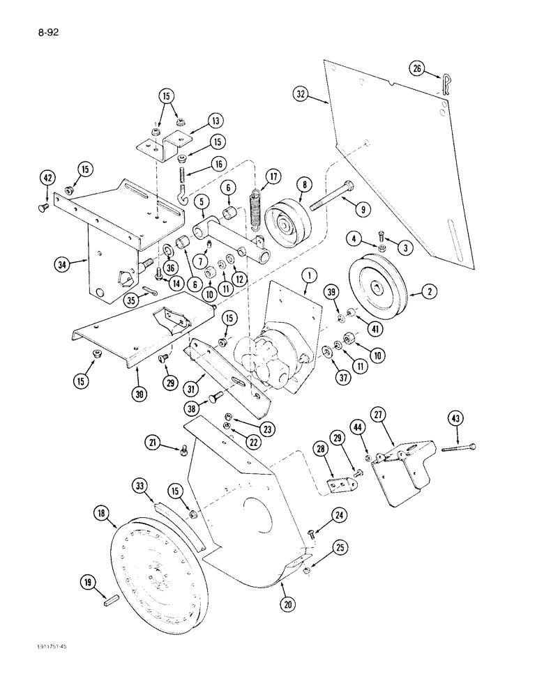 Схема запчастей Case IH 1640 - (8-092) - REEL PUMP DRIVE, PRIOR TO SERIAL NO. JJC0034860 & SERIAL NO. JJC0097171 THROUGH JJC0097189 (07) - HYDRAULICS