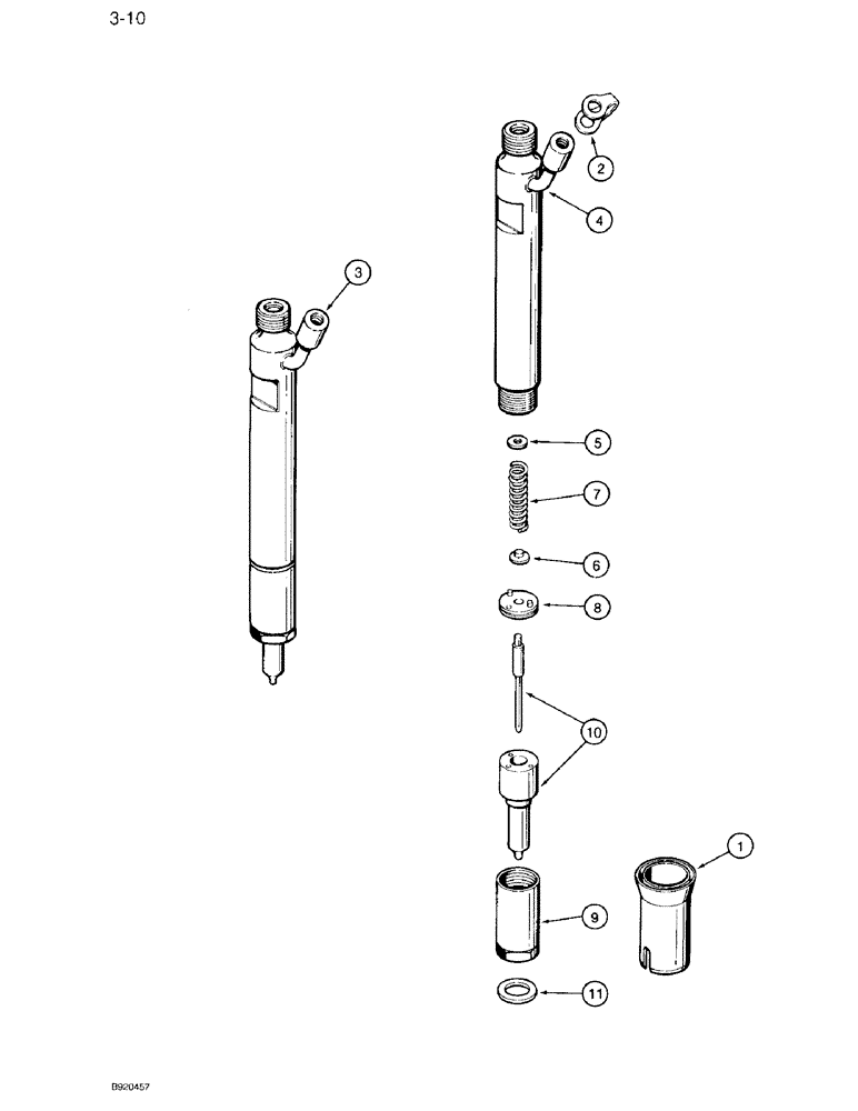 Схема запчастей Case IH 7110 - (3-10) - FUEL INJECTION NOZZLE, 6T-830 ENGINE (03) - FUEL SYSTEM