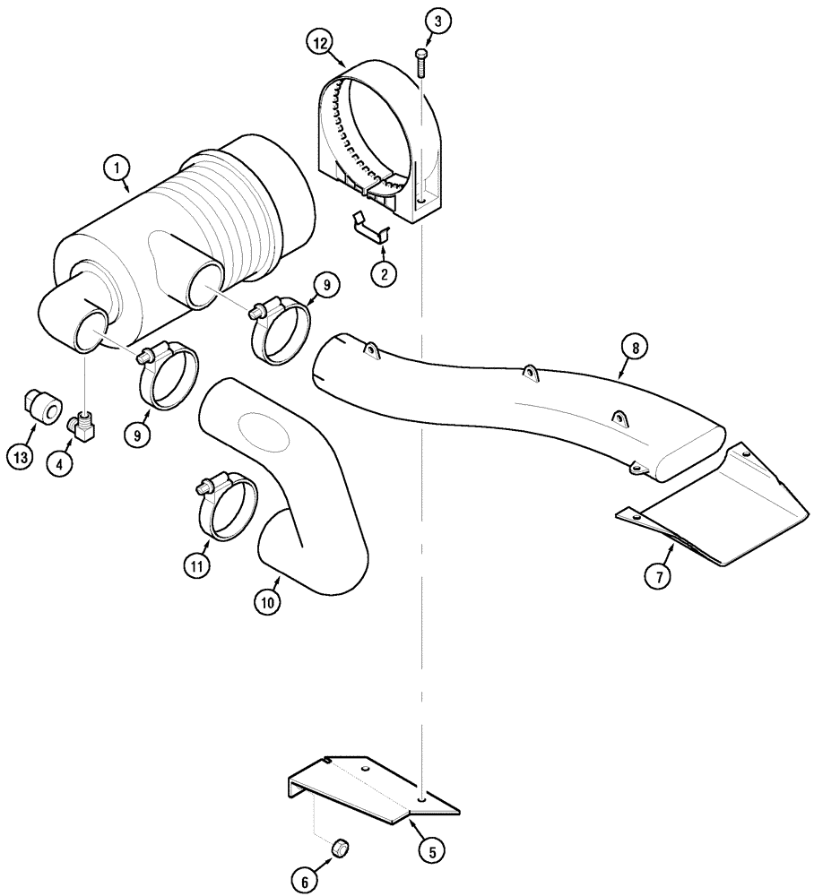 Схема запчастей Case IH CX90 - (02-16) - AIR CLEANER AND CONNECTIONS (02) - ENGINE