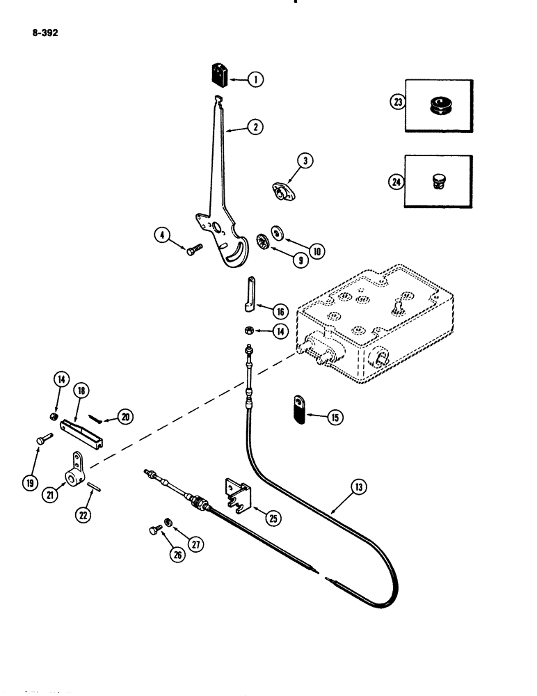 Схема запчастей Case IH 2294 - (8-392) - DEPTH SENSING CONTROL LINKAGE (08) - HYDRAULICS