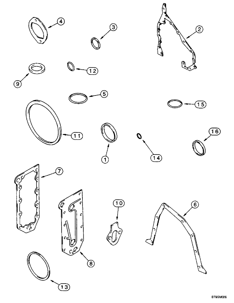 Схема запчастей Case IH 2188 - (2-55E) - CYLINDER BLOCK GASKET KIT, 6TA-830 EMISSIONS CERTIFIED ENGINE, COMBINE P.I.N. JJC0191483 AND AFTER (01) - ENGINE