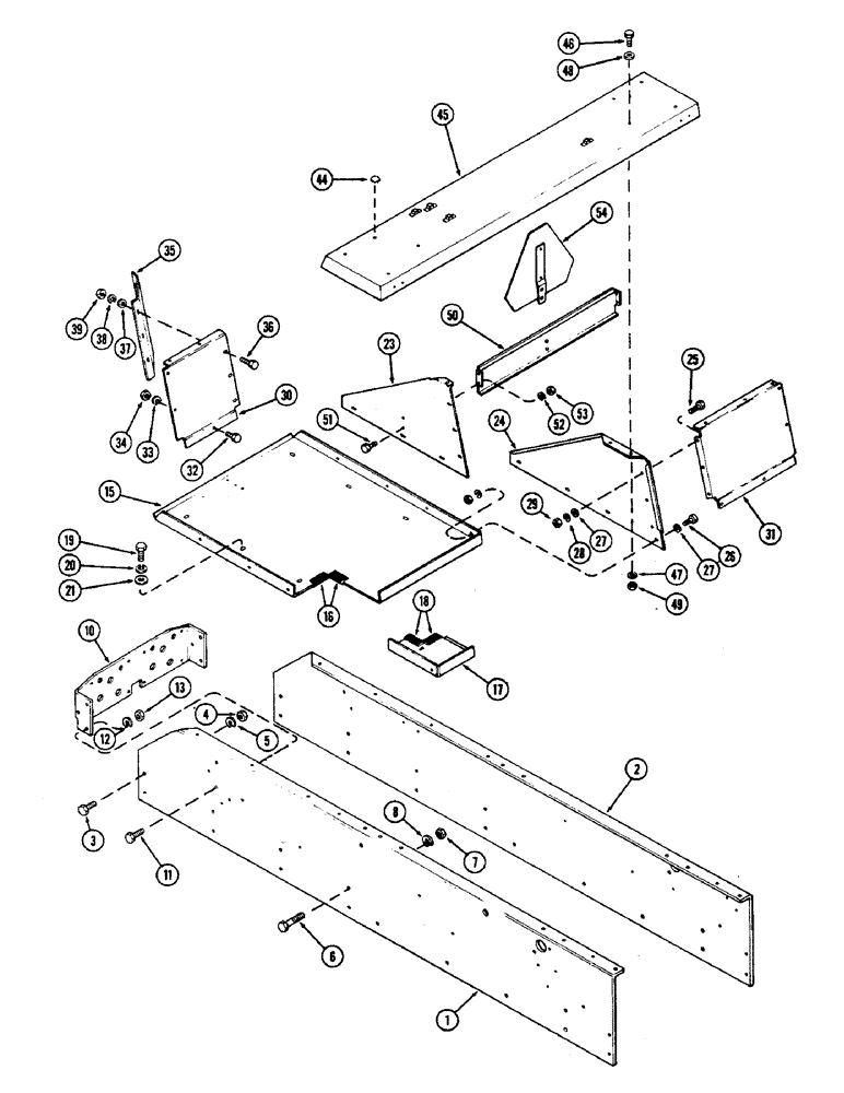 Схема запчастей Case IH 2870 - (328) - PLATFORM AND SIDE PLATES, USED PRIOR TO P.I.N. 8826982 (09) - CHASSIS/ATTACHMENTS