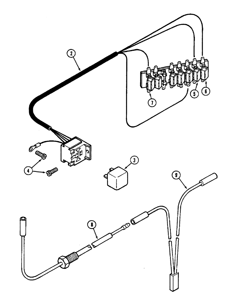 Схема запчастей Case IH 2290 - (4-154) - FLOOD LAMP ELECTRICAL POWER KIT, PRIOR TO P.I.N. 8841101 (04) - ELECTRICAL SYSTEMS