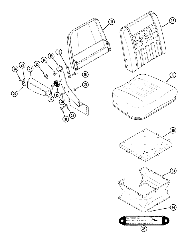 Схема запчастей Case IH 2394 - (9-044) - VINYL SEAT, WITHOUT SWIVEL - A177457 (09) - CHASSIS/ATTACHMENTS