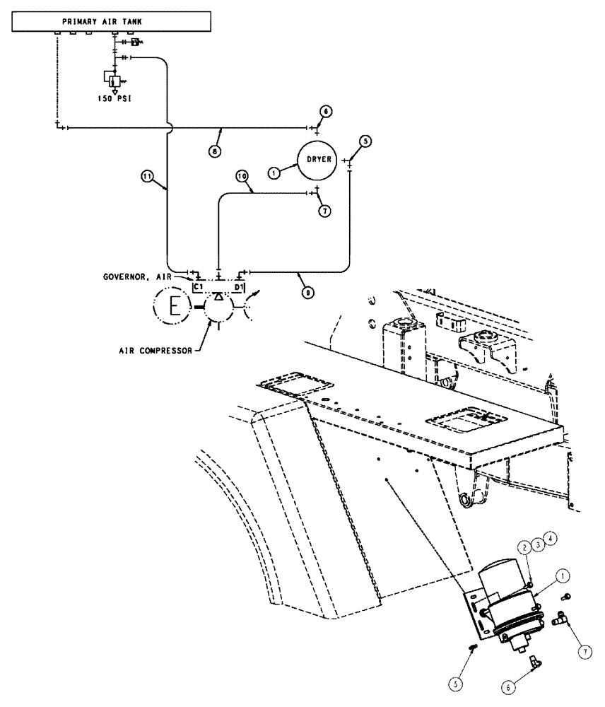 Схема запчастей Case IH TITAN 4520 - (07-015) - AIR DRYER GROUP Pneumatics