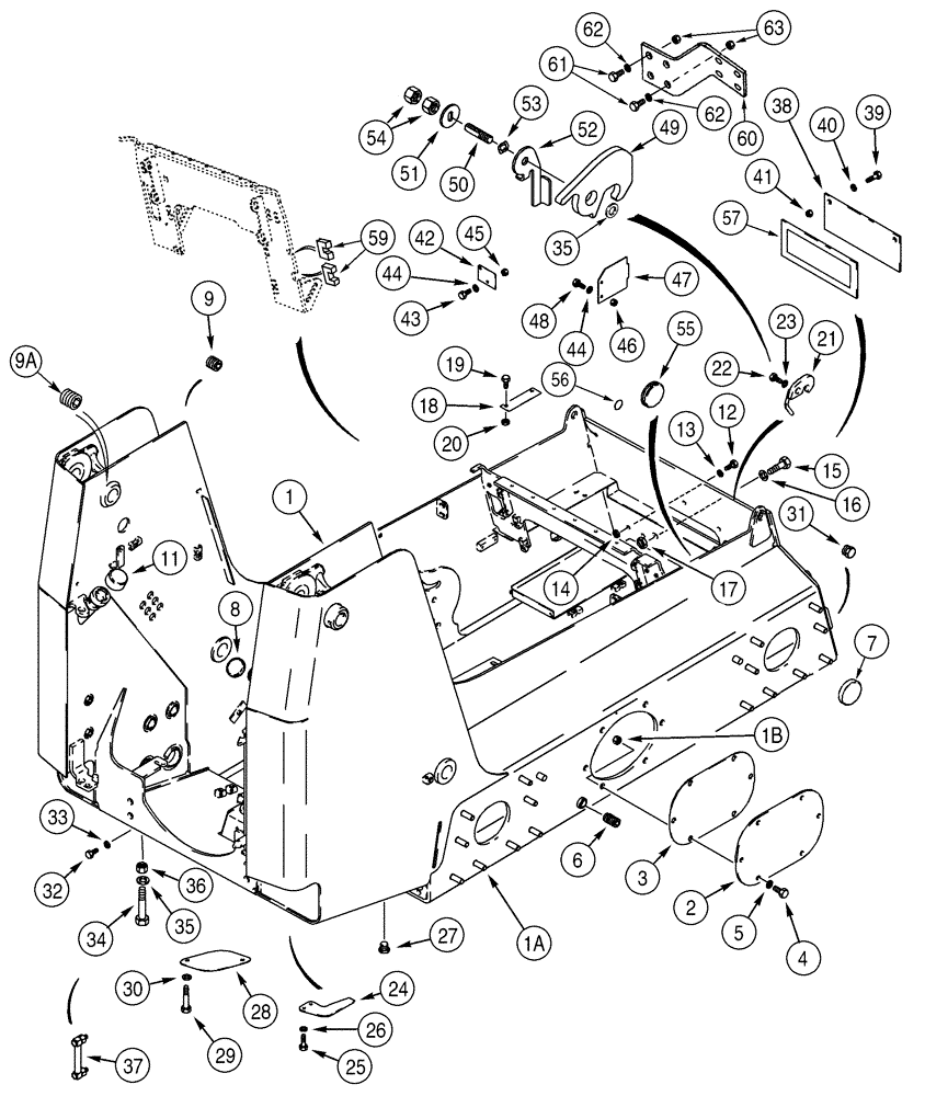 Схема запчастей Case IH 95XT - (09-09) - CHASSIS (09) - CHASSIS/ATTACHMENTS