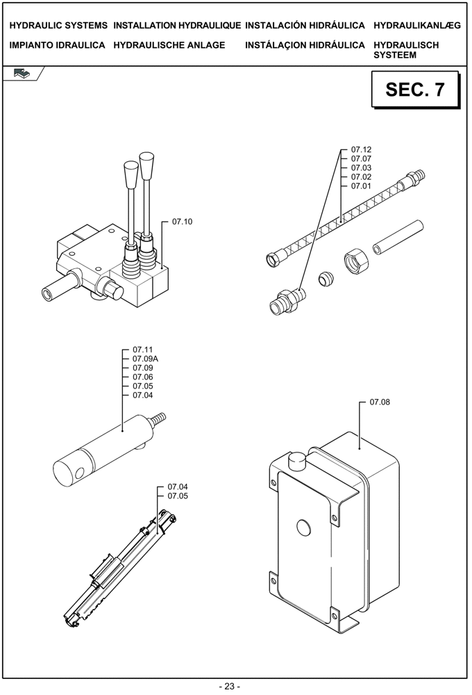 Схема запчастей Case IH LBX332P - (07.00[01]) - PICTORIAL OVERVIEW 1/1 - HYDRAULIC SYSTEM (07) - HYDRAULIC SYSTEM