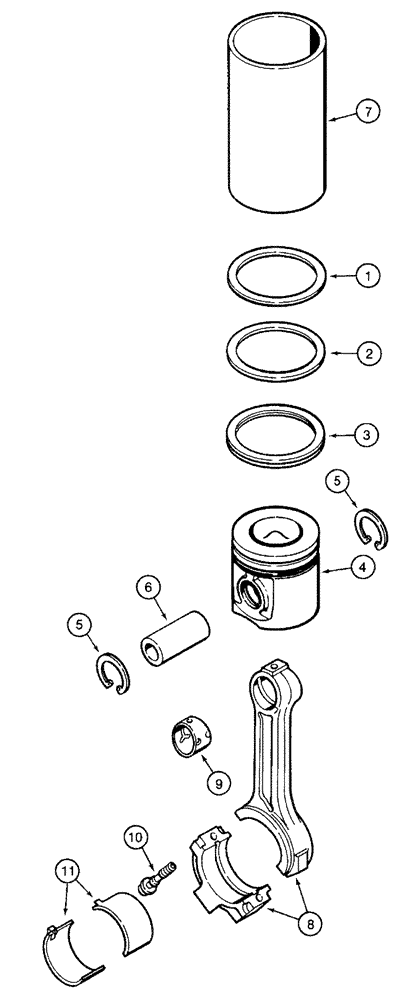 Схема запчастей Case IH 3150 - (03-020) - PISTON & CONNECTING ROD (01) - ENGINE