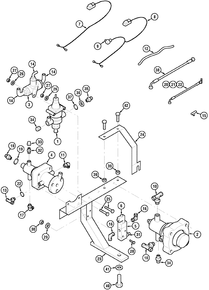 Схема запчастей Case IH MX170 - (07-12) - TRAILER BRAKE - PNEUMATIC PIPING (33) - BRAKES & CONTROLS