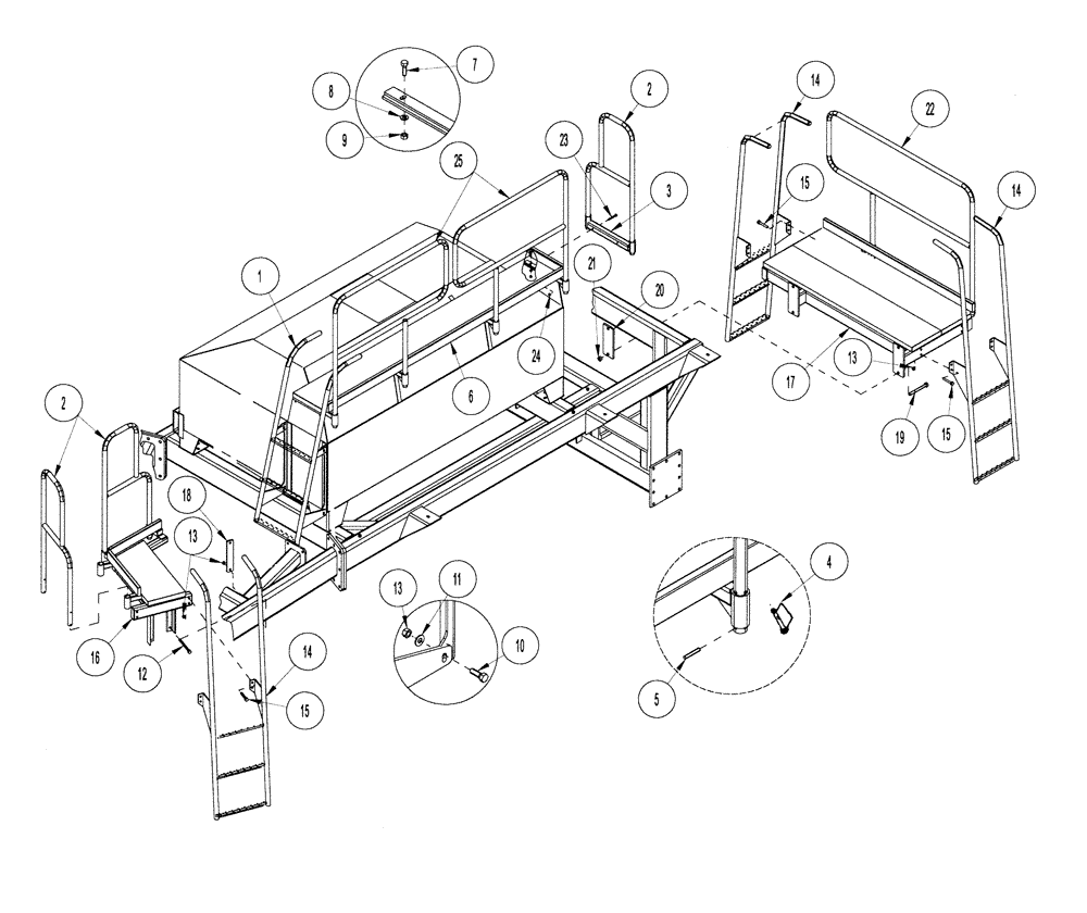 Схема запчастей Case IH 1124 - (E31) - LADDERS, PLATFORMS AND RAILS 