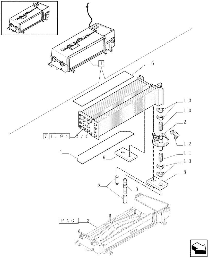 Схема запчастей Case IH PUMA 195 - (1.94.2/ F[02]) - AIR CONDITIONER - BREAKDOWN (10) - OPERATORS PLATFORM/CAB