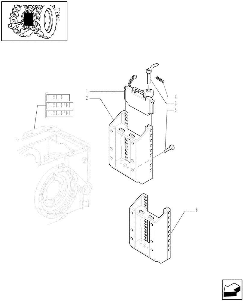 Схема запчастей Case IH MAXXUM 115 - (1.89.5/03[01]) - SLIDER TOW HOOK WITH FIXED COUPLING (C) ITALIAN TYPE - C6978 (VAR.330942) (09) - IMPLEMENT LIFT