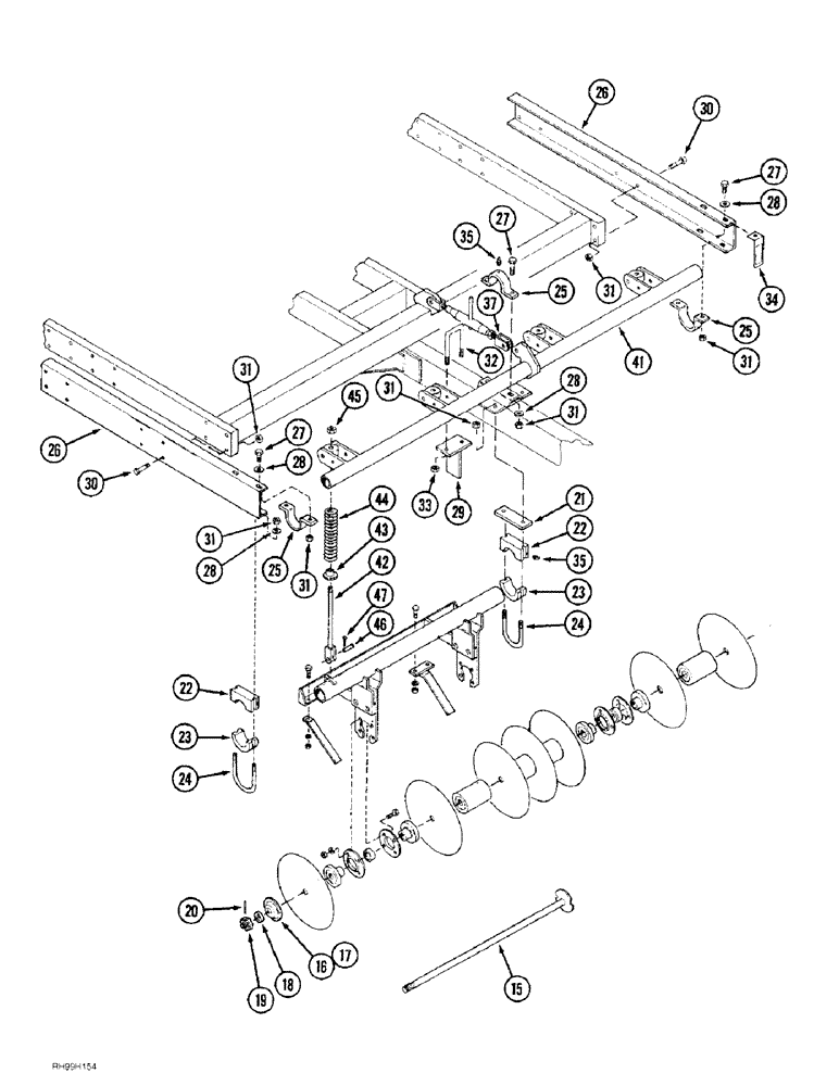 Схема запчастей Case IH 6650 - (9-26) - DISC GROUP AND ROCKSHAFT, PRIOR TO P.I.N. CCG0003914 (09) - CHASSIS/ATTACHMENTS