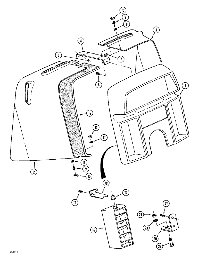 Схема запчастей Case IH 9350 - (9-066) - INSTRUMENT PANEL, CAB (09) - CHASSIS/ATTACHMENTS