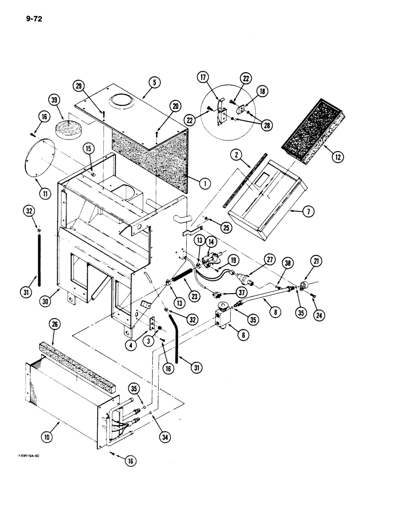 Схема запчастей Case IH 9170 - (9-72) - AIR CONDITIONER AND HEATER MODULE, EXTERNAL COMPONENTS, CAB (09) - CHASSIS/ATTACHMENTS