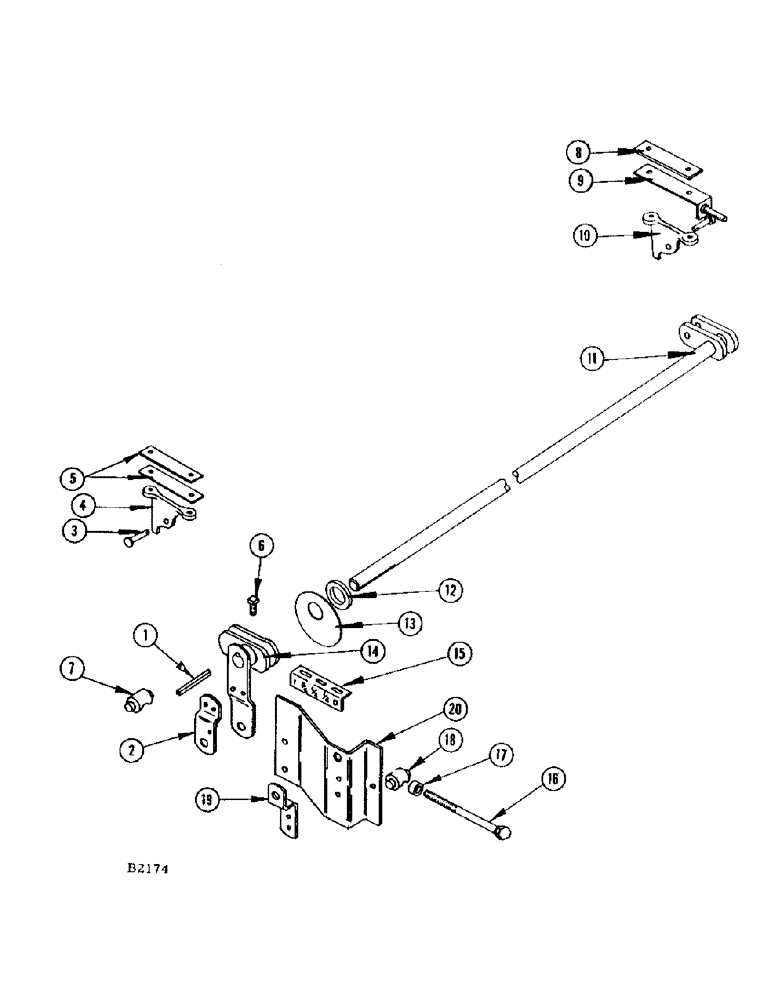 Схема запчастей Case IH 460 - (044) - CONCAVE ADJUSTING LINKAGE (66) - THRESHING