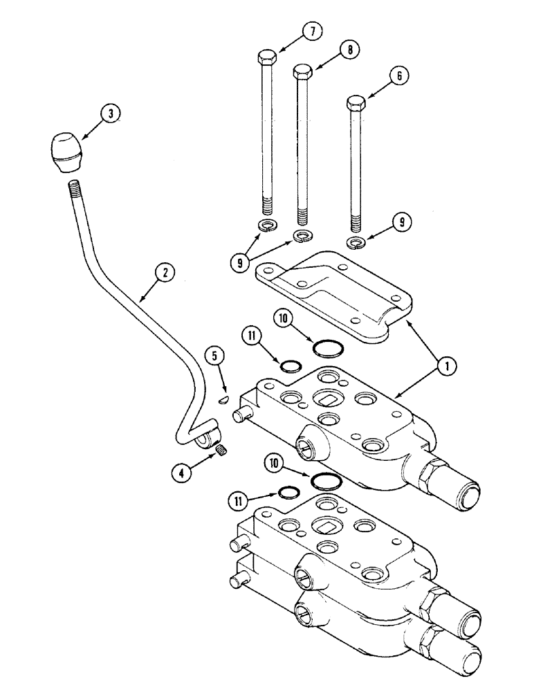 Схема запчастей Case IH 1294 - (8-244) - THIRD REMOTE VALVE, TRACTORS WITHOUT CAB (08) - HYDRAULICS