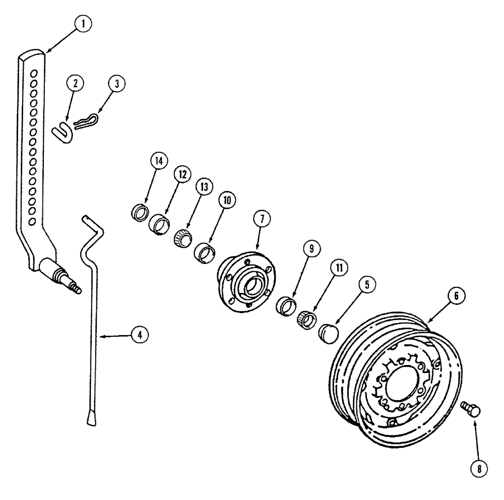 Схема запчастей Case IH 700 - (9-12) - GAUGE WHEEL (09) - CHASSIS/ATTACHMENTS