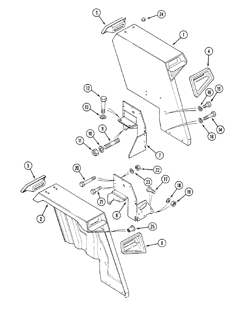 Схема запчастей Case IH 1294 - (9-306) - STANDARD REAR FENDERS AND MOUNTINGS, TRACTORS WITHOUT CAB (09) - CHASSIS/ATTACHMENTS