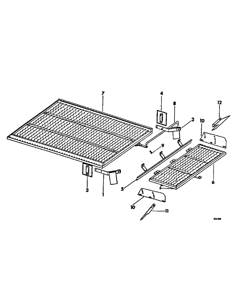 Схема запчастей Case IH 715 - (23-07) - GRAIN PAN, SHOE AND SHOE SIEVE, CHAFFER SIEVE AND EXTENSION Grain Pan, Shoe & Shoe Sieve