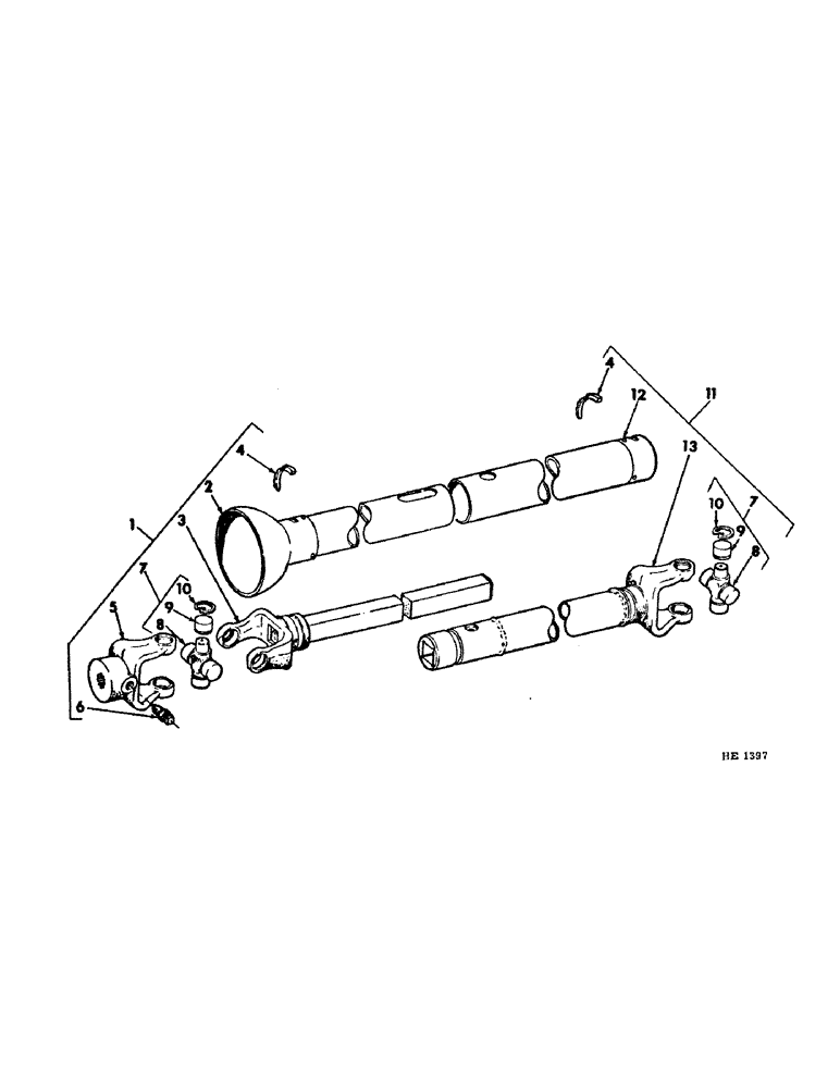 Схема запчастей Case IH 1290 - (13) - REAR UNIVERSAL, REX CHAIN-BELT INC., OPT W/REAR UNIVERSAL HAYES DANA 