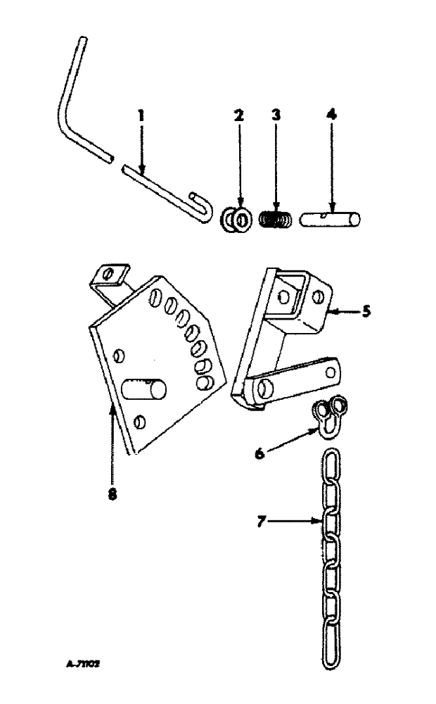 Схема запчастей Case IH 105 - (B-11) - CURB LIFT ATTACHMENT, FARMALL CUB OR INTERNATIONAL CUB 