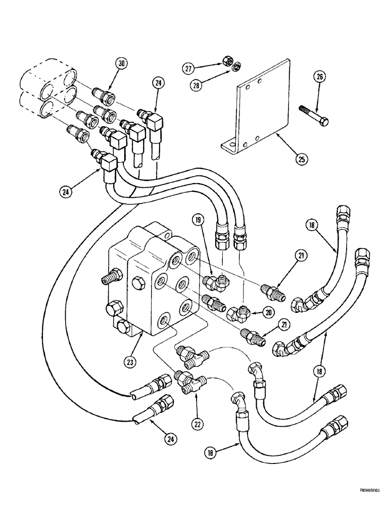 Схема запчастей Case IH L550 - (8-084) - HYDRAULICS - MID MOUNT (2 FUNCTION C70 - C100), W/ SELF LEVELING (08) - HYDRAULICS