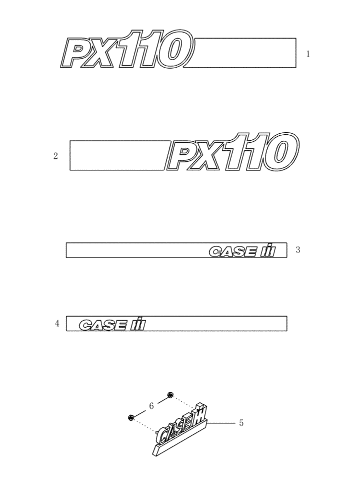 Схема запчастей Case IH PX110 - (09-04) - DECALS (09) - CHASSIS/ATTACHMENTS