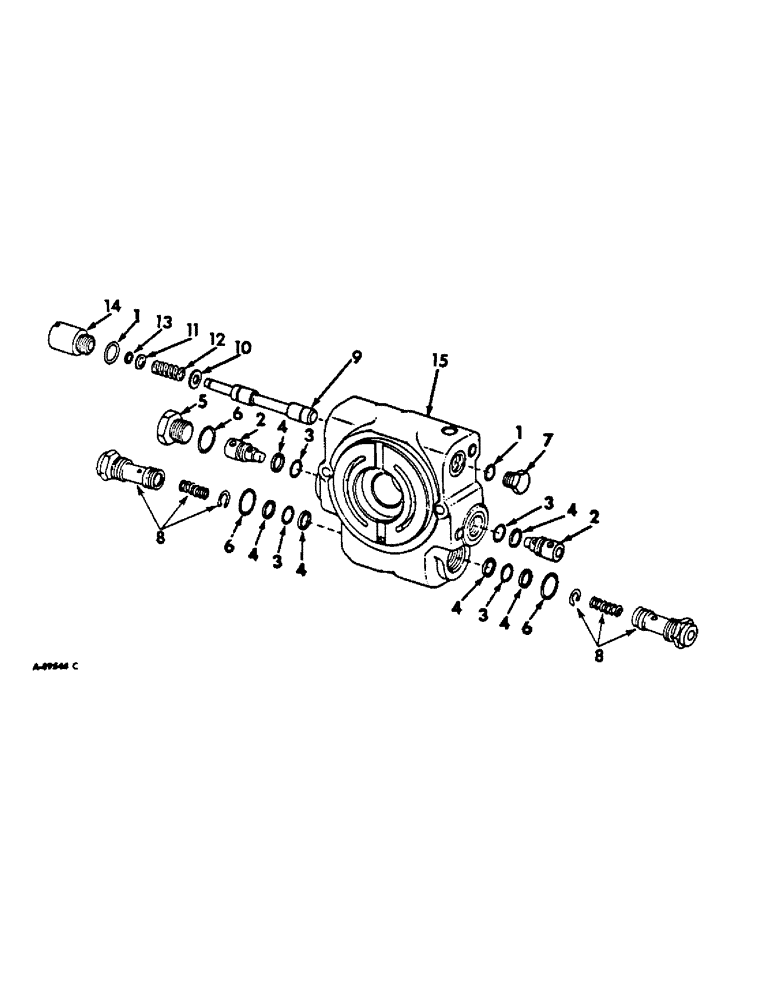 Схема запчастей Case IH 544 - (B-10) - POWER TRAIN, CENTER SECTION BODY AND RELATED PARTS, TRACTORS WITH HYDROSTATIC DRIVE (03) - POWER TRAIN