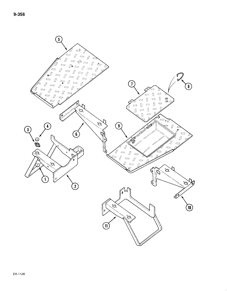 Схема запчастей Case IH 385 - (9-356) - PLATFORMS AND SUPPORTS (09) - CHASSIS/ATTACHMENTS